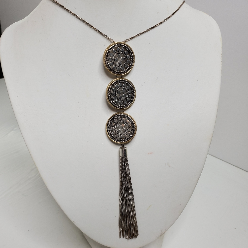 Silver and Gold Medallion Necklace
